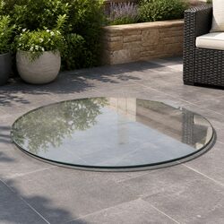 Stylish Round Tempered Glass Table Top - 700mm