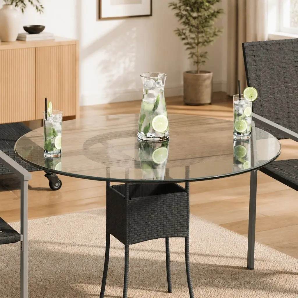 Round Tempered Glass Table Top 80cm Diameter Clear Transparent Tabletop