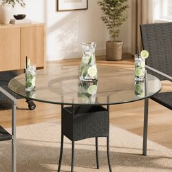 Clear Round Tempered Glass Table Top – 80cm Diameter