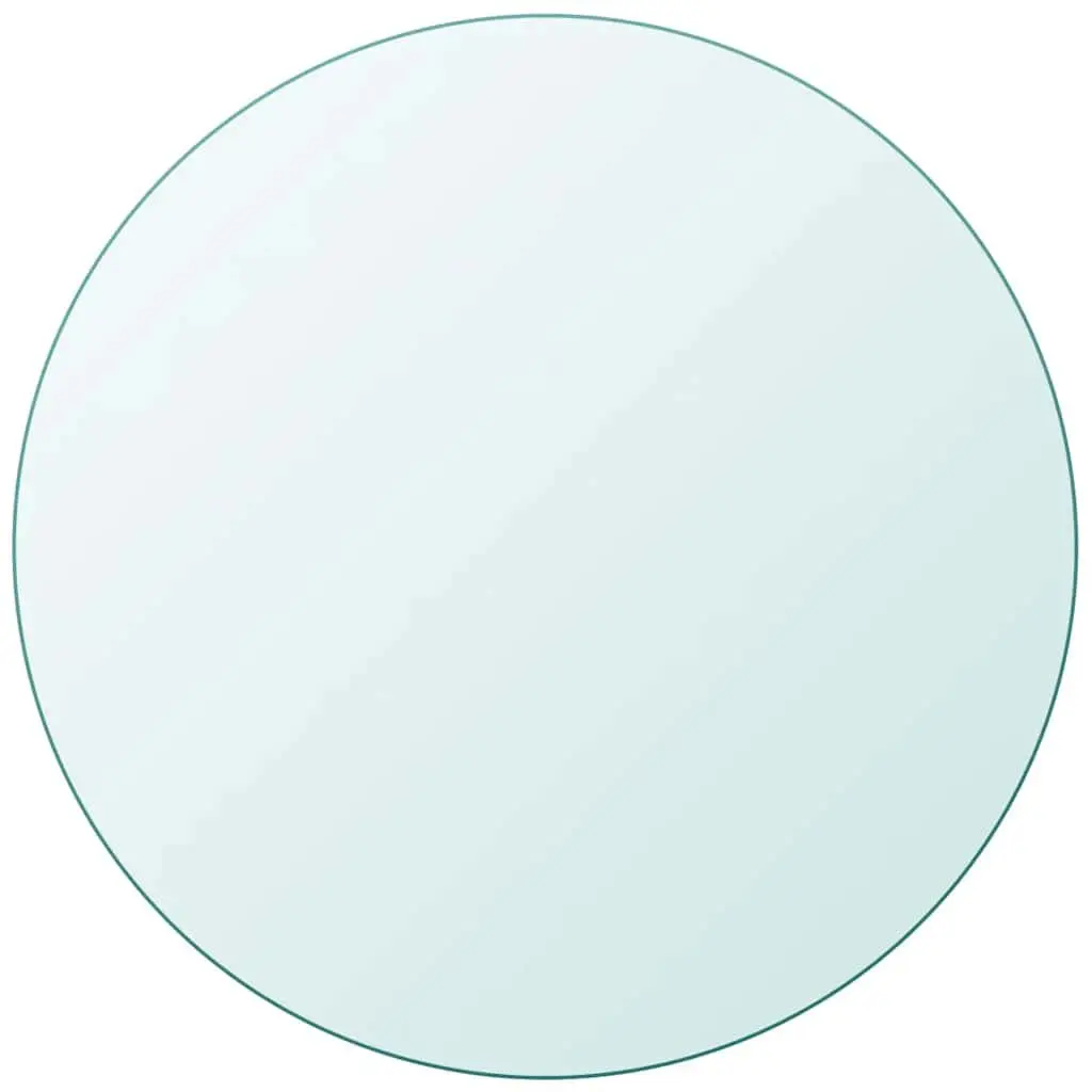 Round Tempered Glass Table Top 80cm Diameter Clear Transparent Tabletop