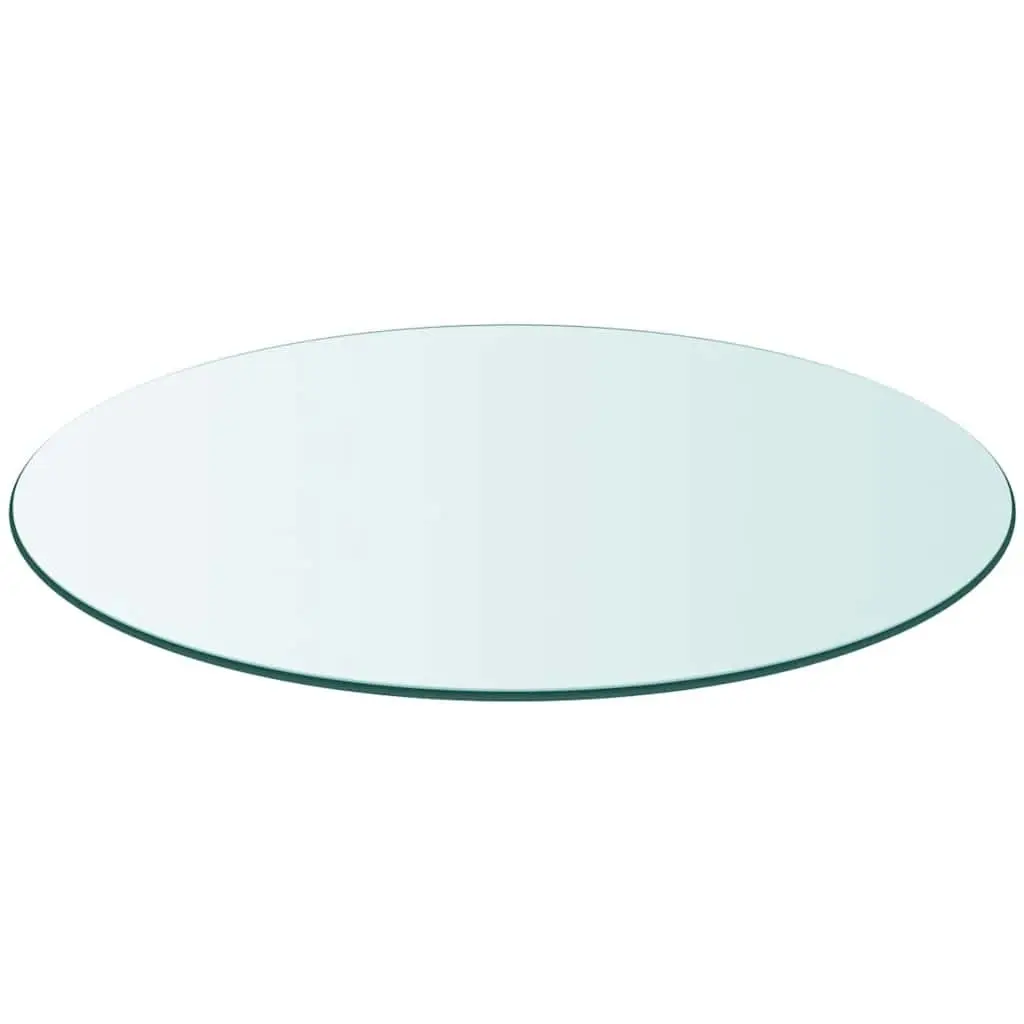 Round Tempered Glass Table Top 80cm Diameter Clear Transparent Tabletop
