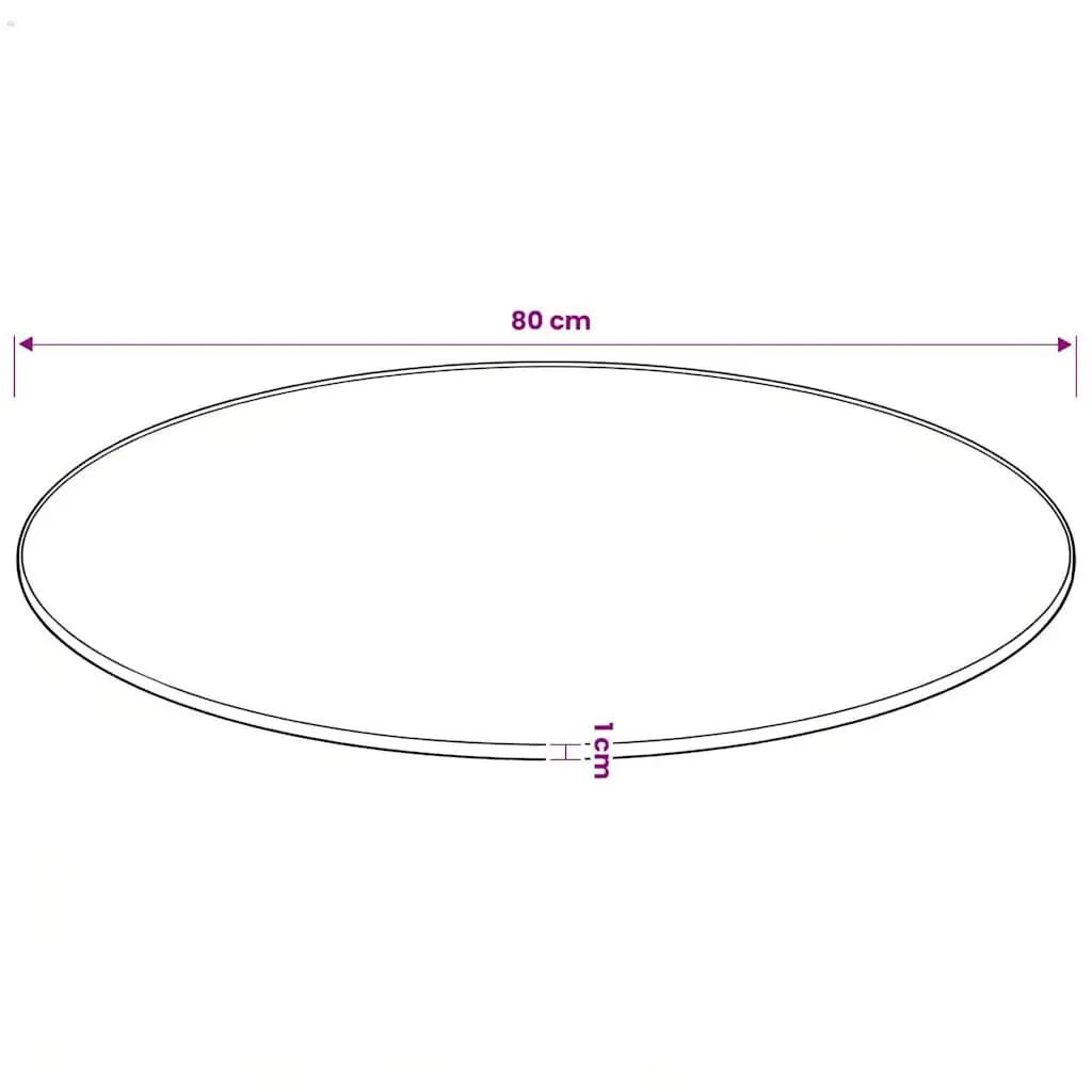 Round Tempered Glass Table Top 80cm Diameter Clear Transparent Tabletop