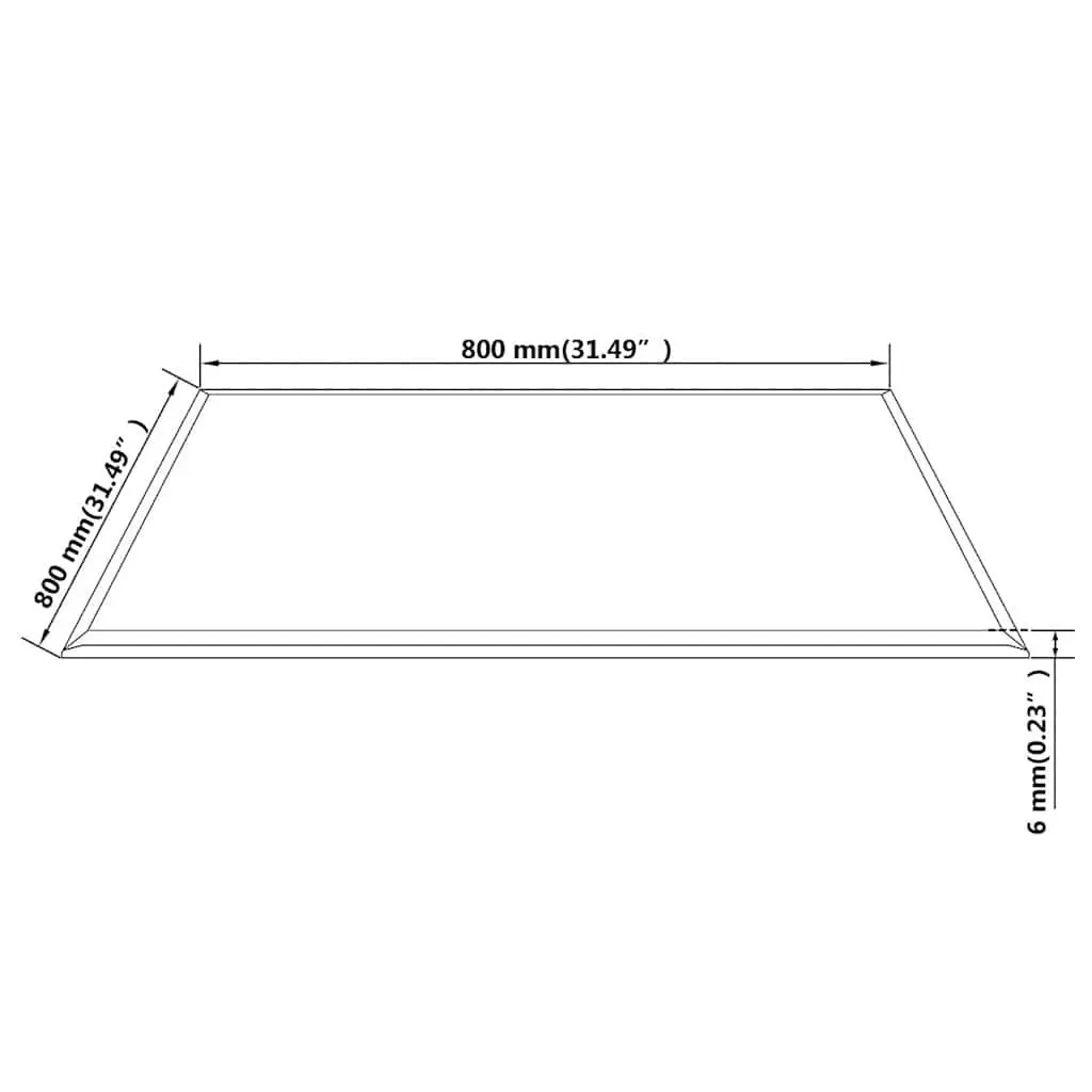 Tempered Glass Table Top Square 800x800 mm Transparent Dining Coffee Garden