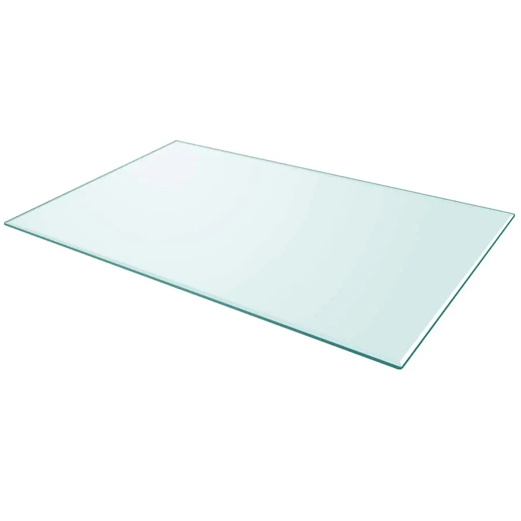 Rectangular Tempered Glass Table Top Clear 1000x620mm for Dining Coffee Garden Use
