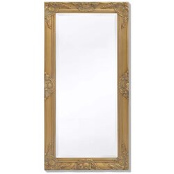Gold Baroque Style Wall Mirror with Bevelled Edge 100x50cm