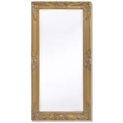 Gold Baroque Style Wall Mirror with Bevelled Edge 100x50cm