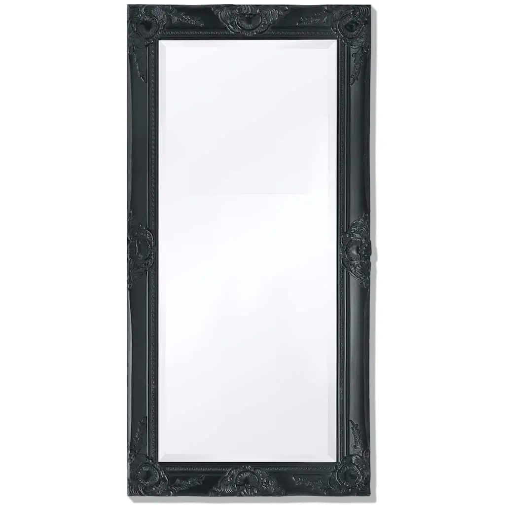 Ornate Baroque Style Black Wall Mirror 100x50cm