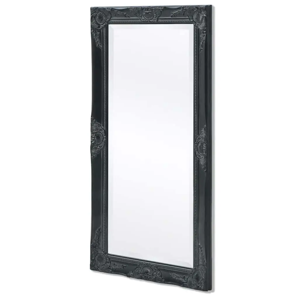 Ornate Baroque Style Black Wall Mirror 100x50cm