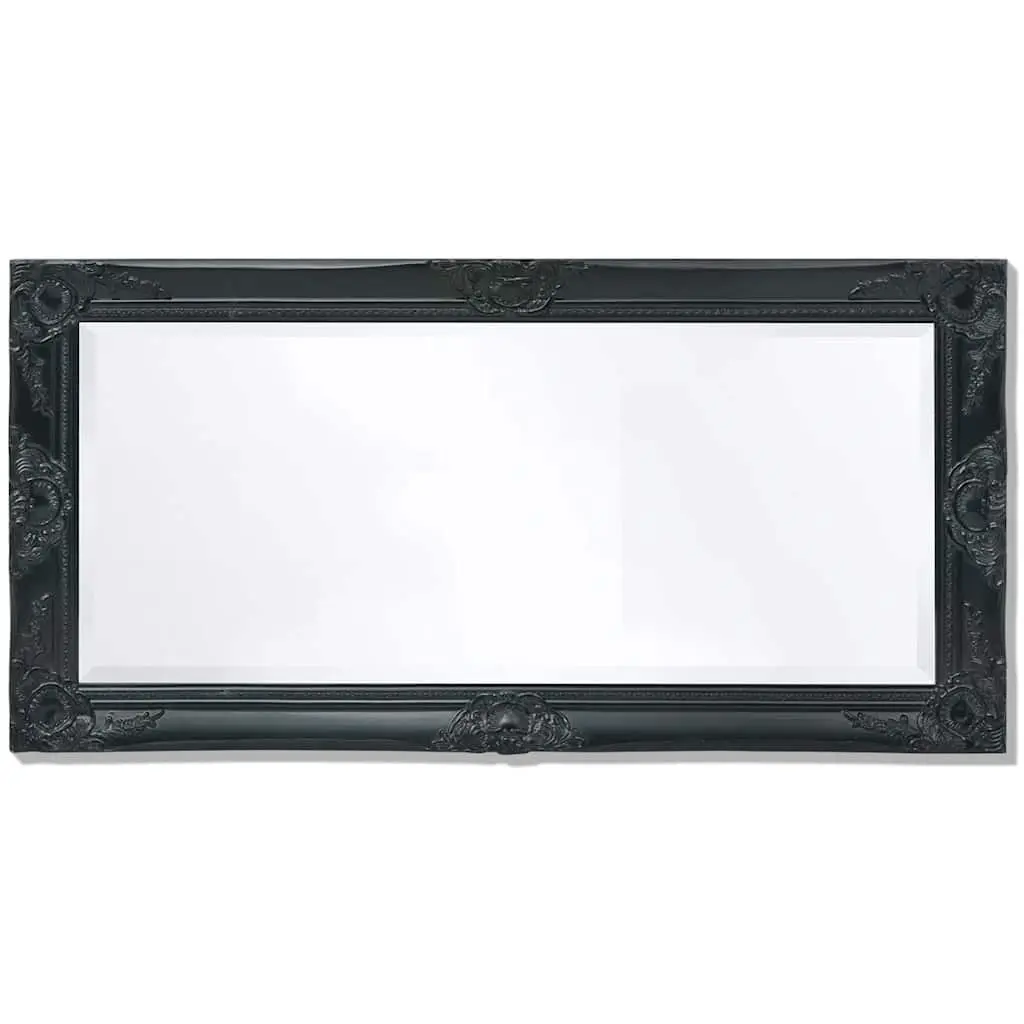 Ornate Baroque Style Black Wall Mirror 100x50cm