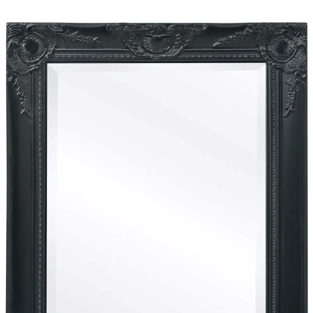 Ornate Baroque Style Black Wall Mirror 100x50cm