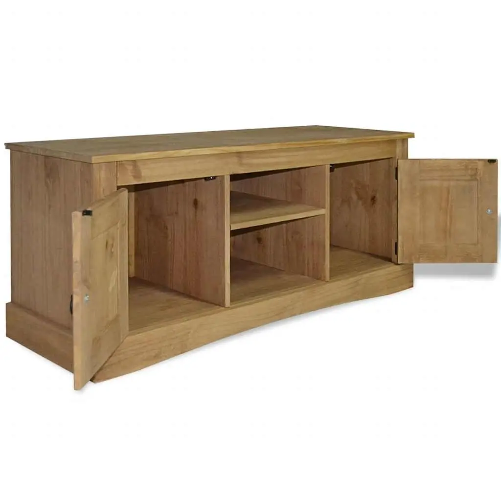 TV Stand Solid Pinewood Brown 120 x 40 x 52 cm