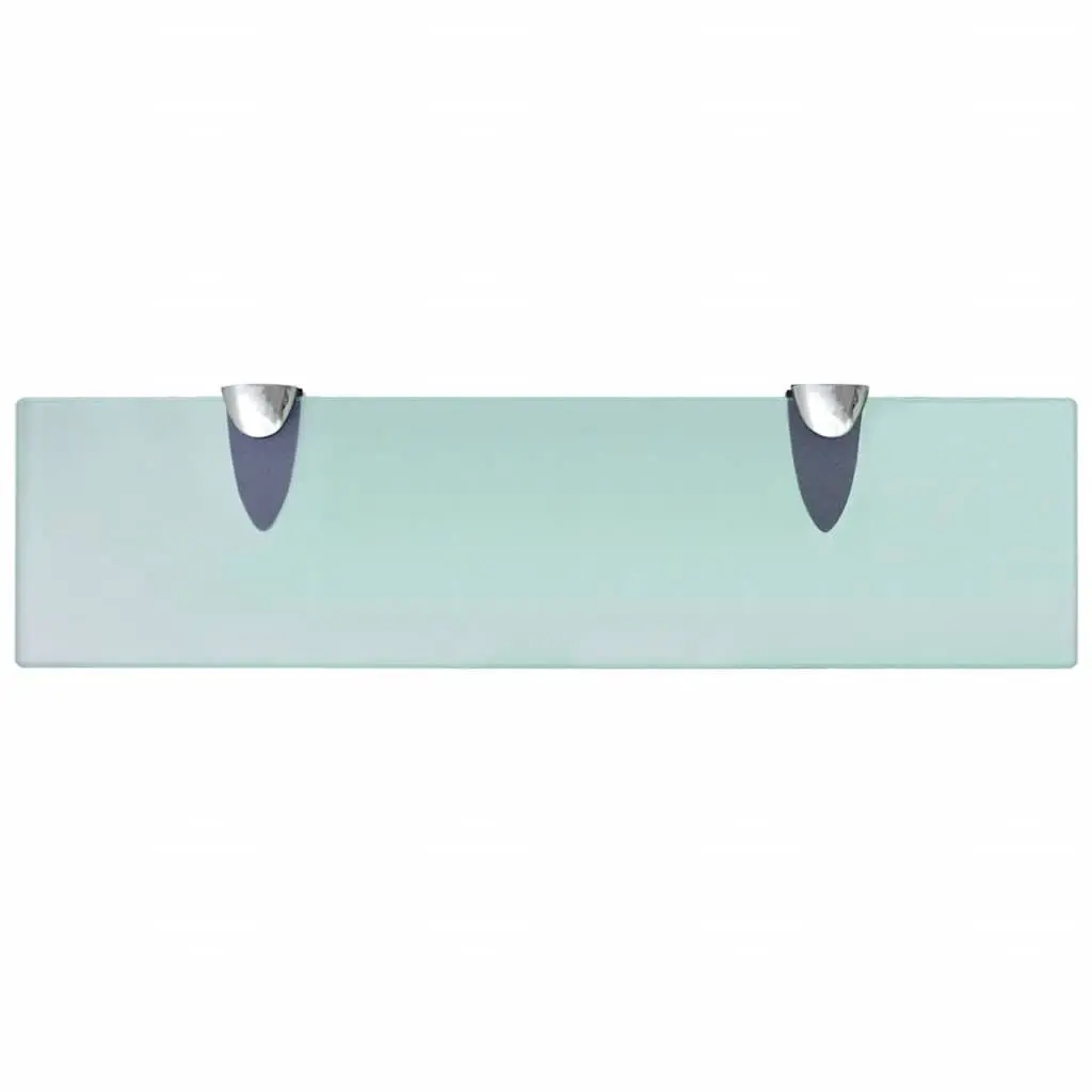 Transparent Glass Floating Wall Shelf 40x10cm
