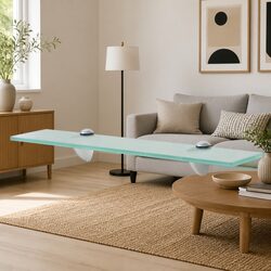 Floating Wall Shelf Transparent Glass 50x10 cm Modern Display Ledge