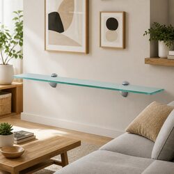 Modern Transparent Floating Glass Shelf 70x10 cm