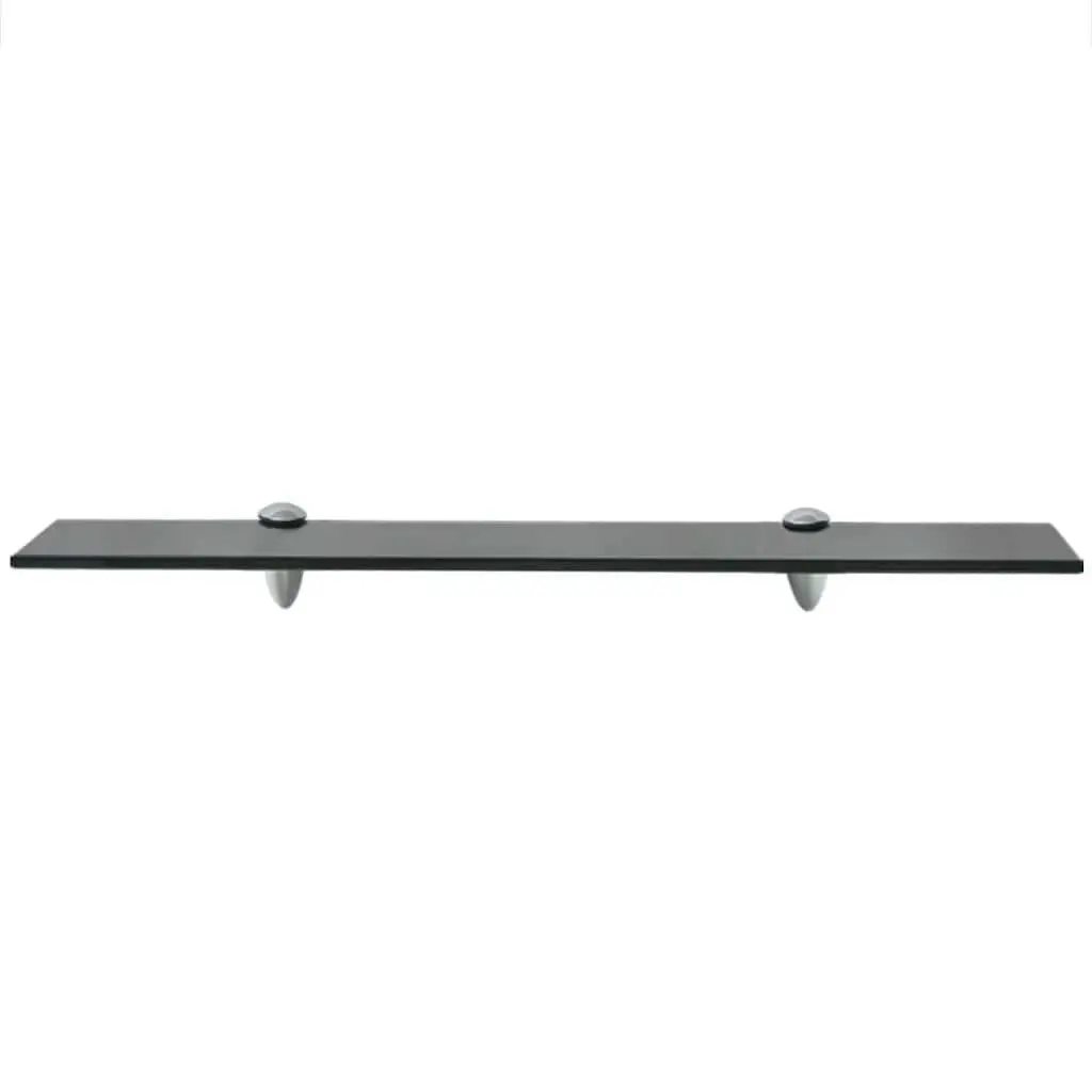 Floating Glass Wall Shelf Tempered Safety Glass 60x20 cm Black