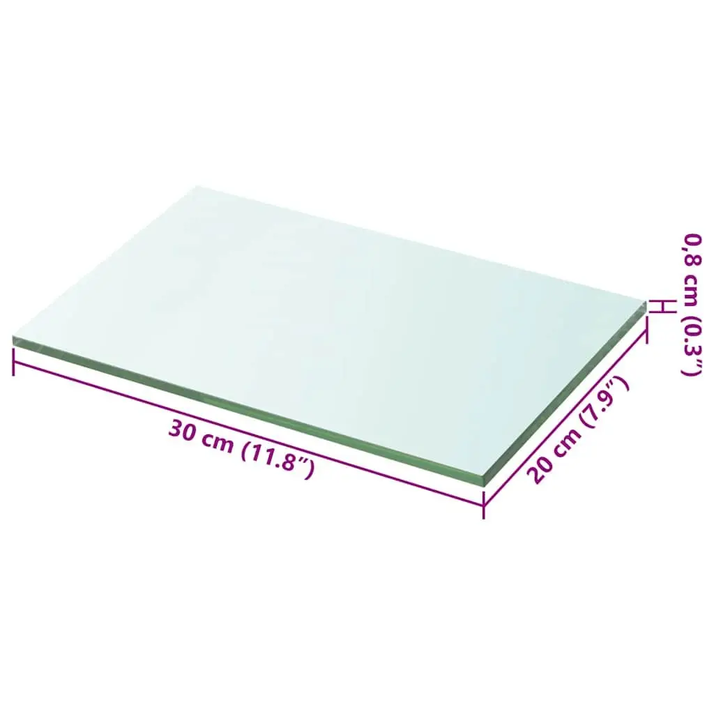 Tempered Glass Display Shelf Panel 20x30cm