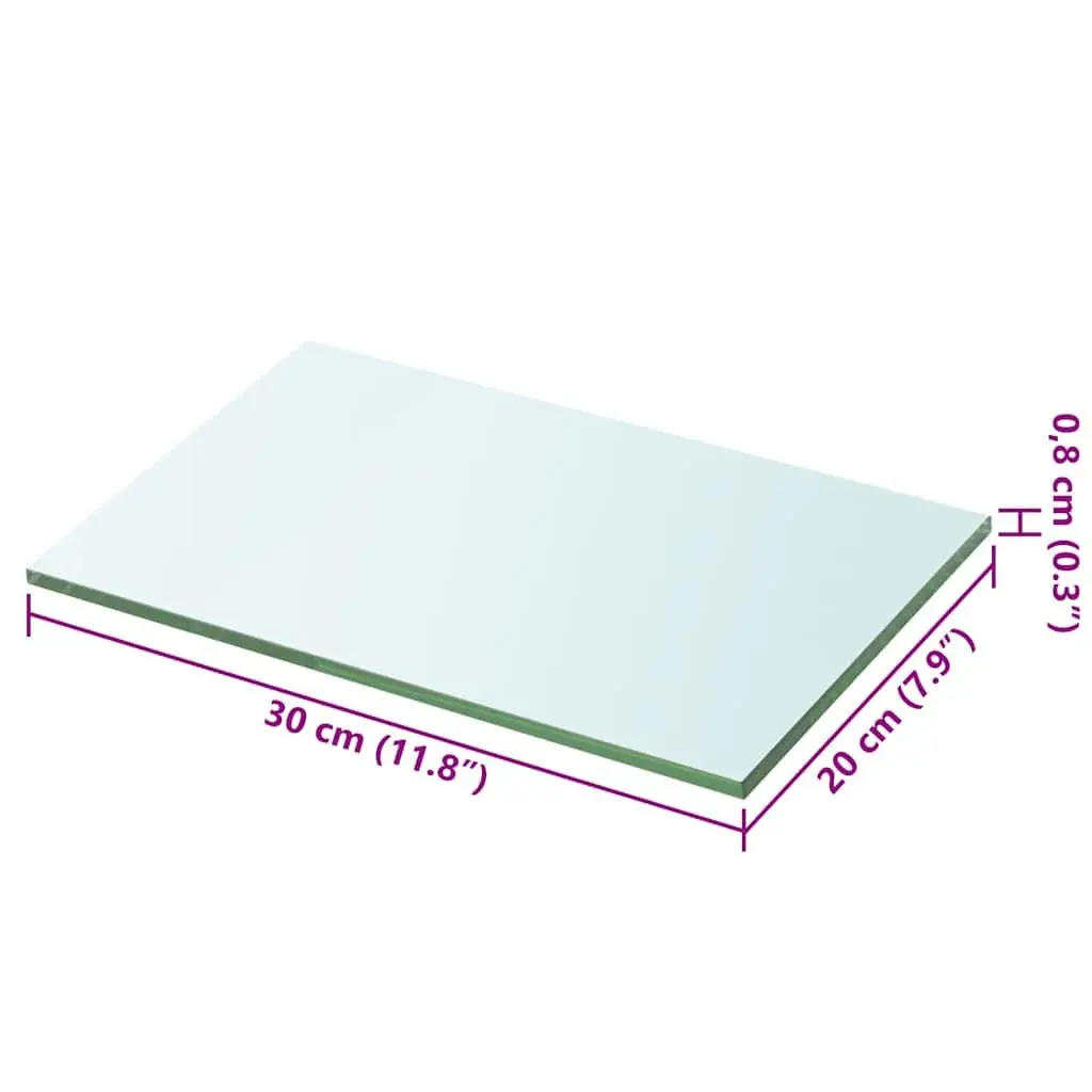 Clear Glass Shelf Panel for Wall Display 30x20 cm