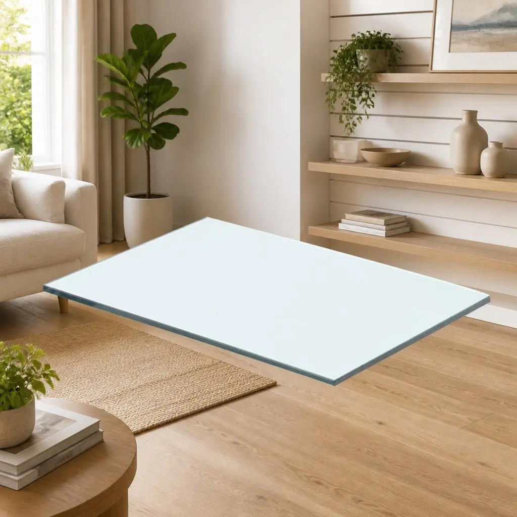 Clear Tempered Glass Shelf Panel 40x20 cm Wall Mount