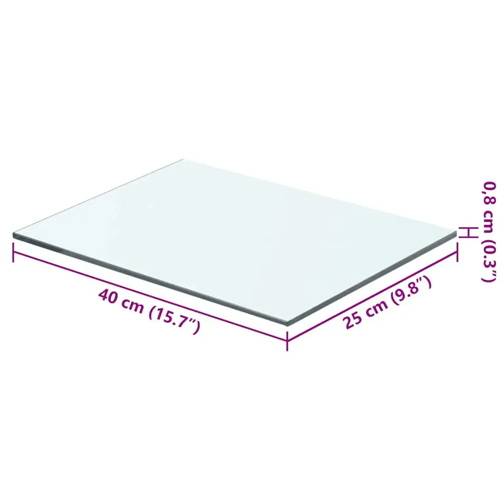 Glass Shelf Panel for Wall Mounting 40x25 cm