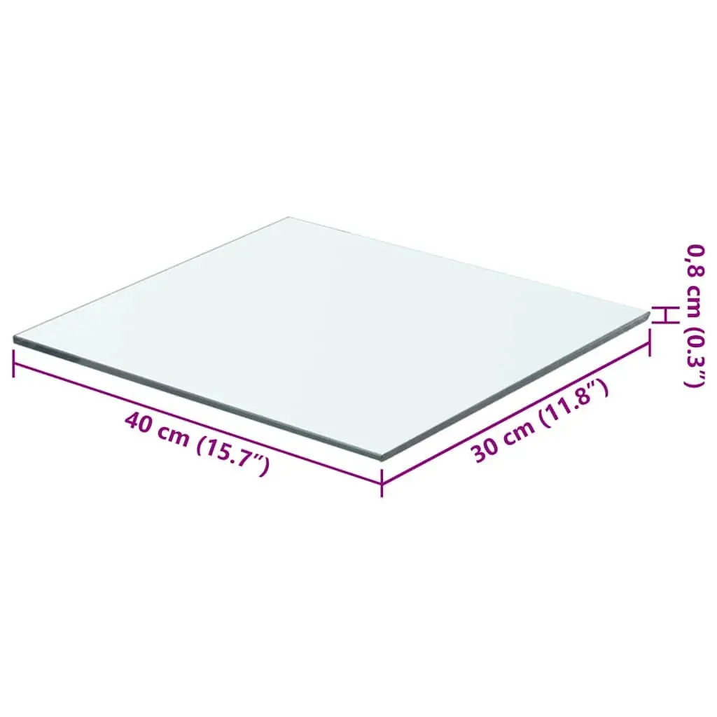 Tempered Glass Wall Mount Shelf Panel 40x30cm