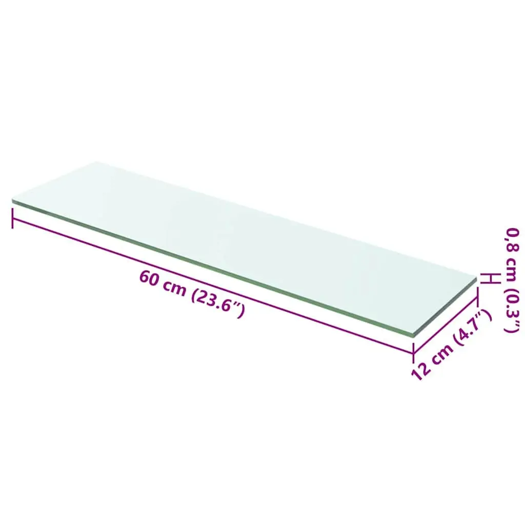 Glass Shelf Panel Tempered Glass 60x12 cm Transparent
