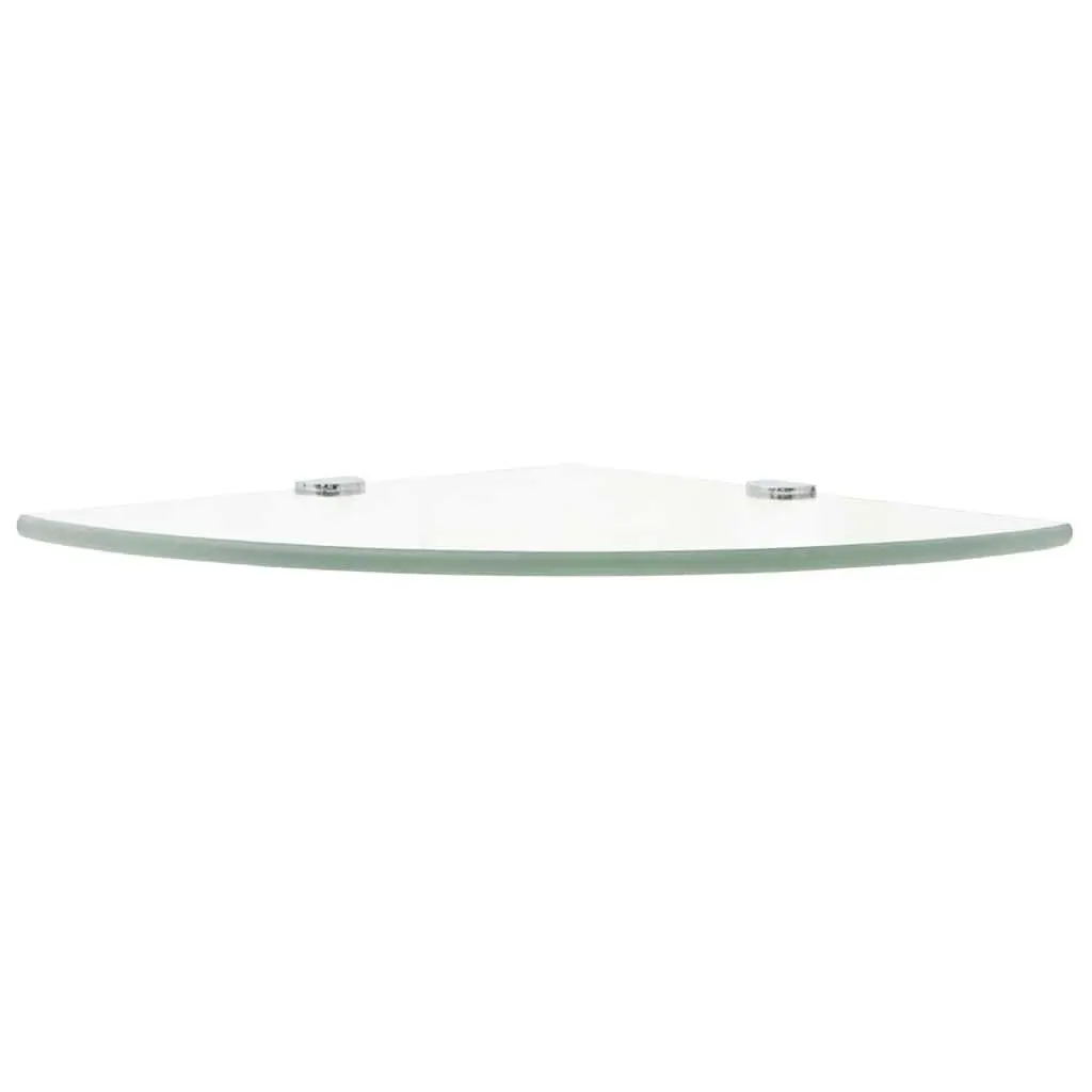 Corner Wall Shelf with Chrome Brackets 25x25cm