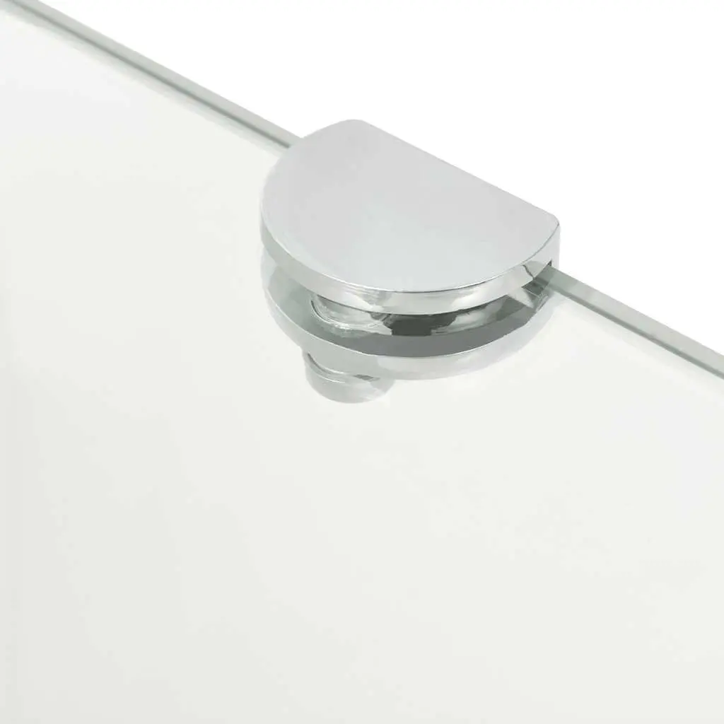 Corner Wall Shelf with Chrome Brackets 25x25cm