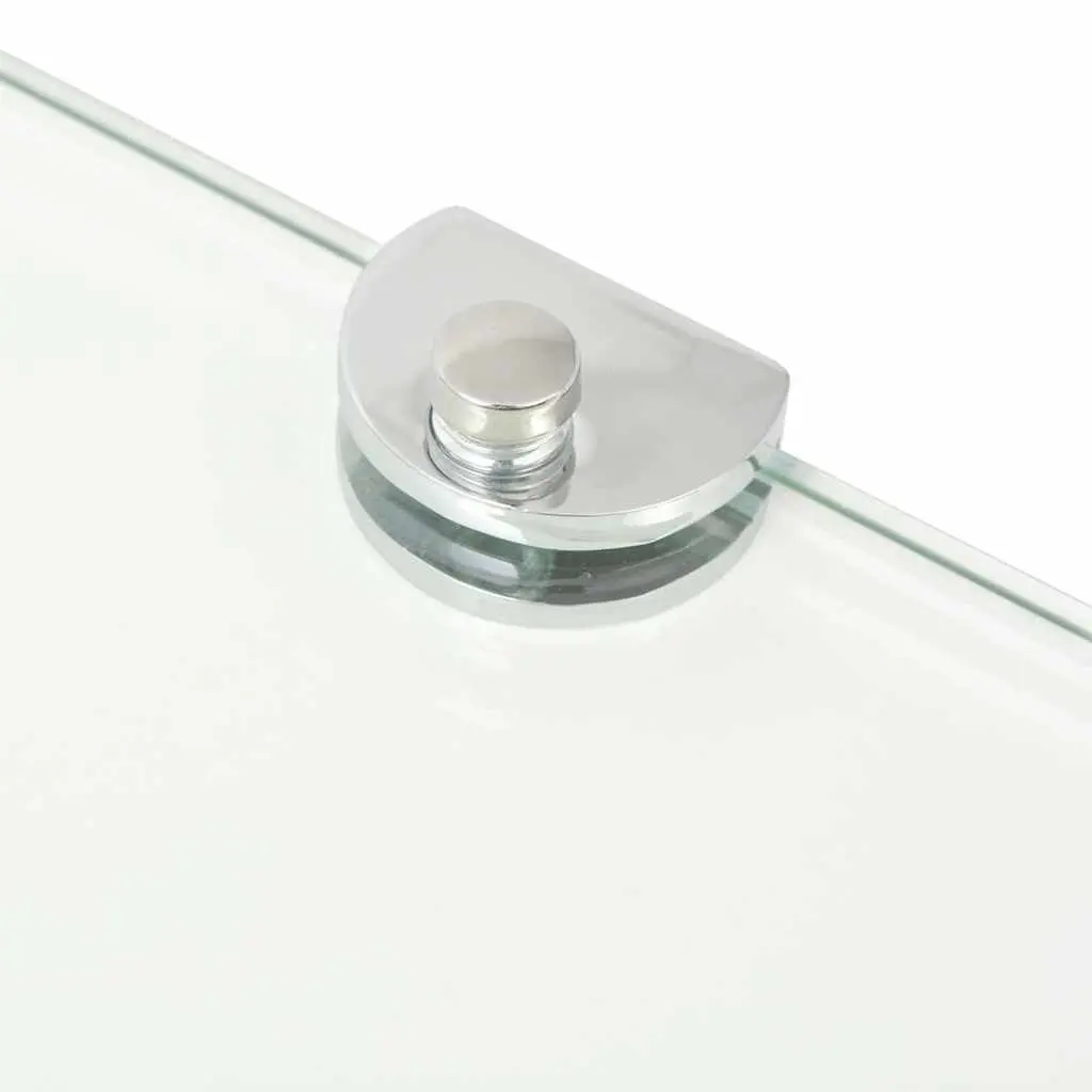 Corner Wall Shelf with Chrome Brackets 25x25cm