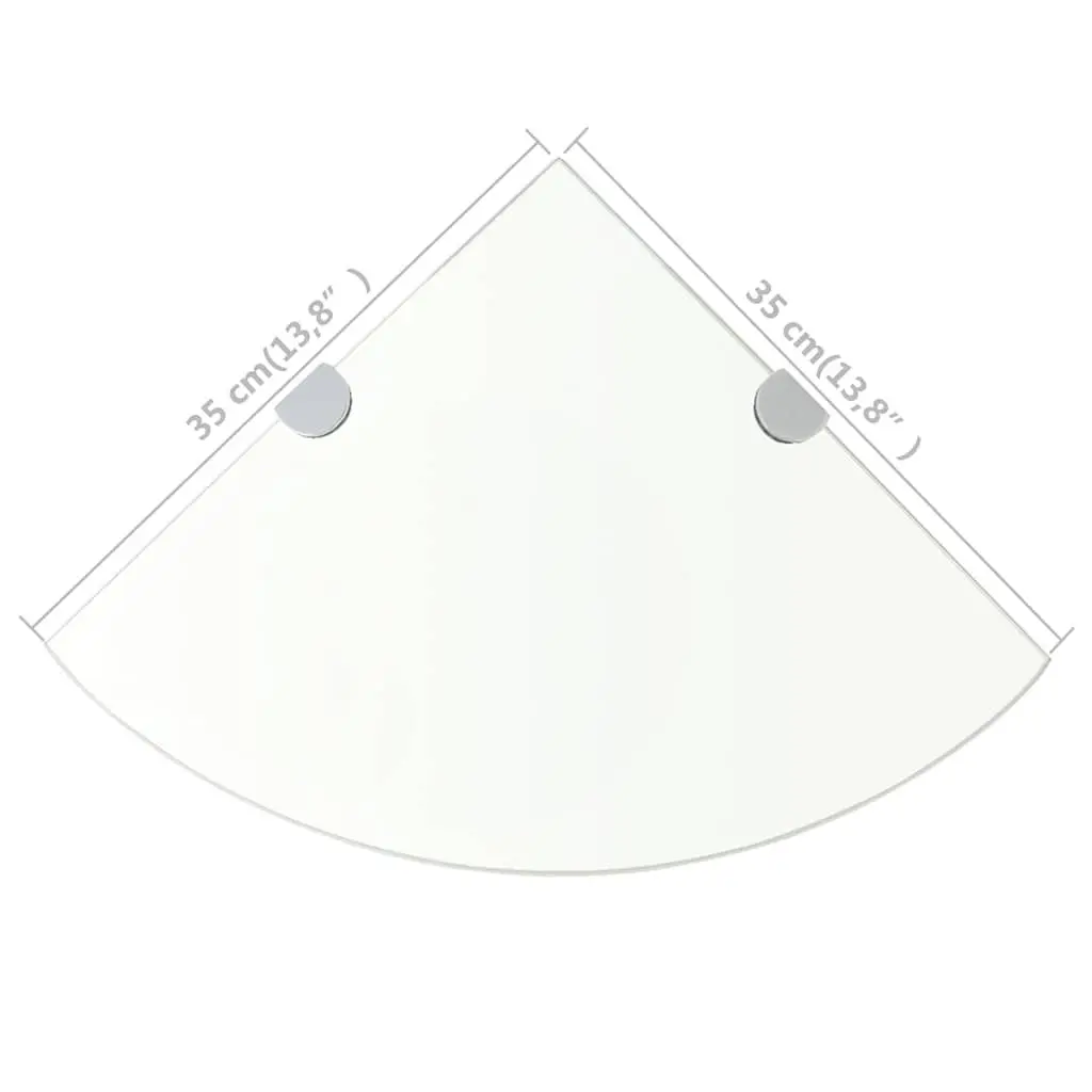 Tempered Glass Corner Wall Shelf 35x35cm