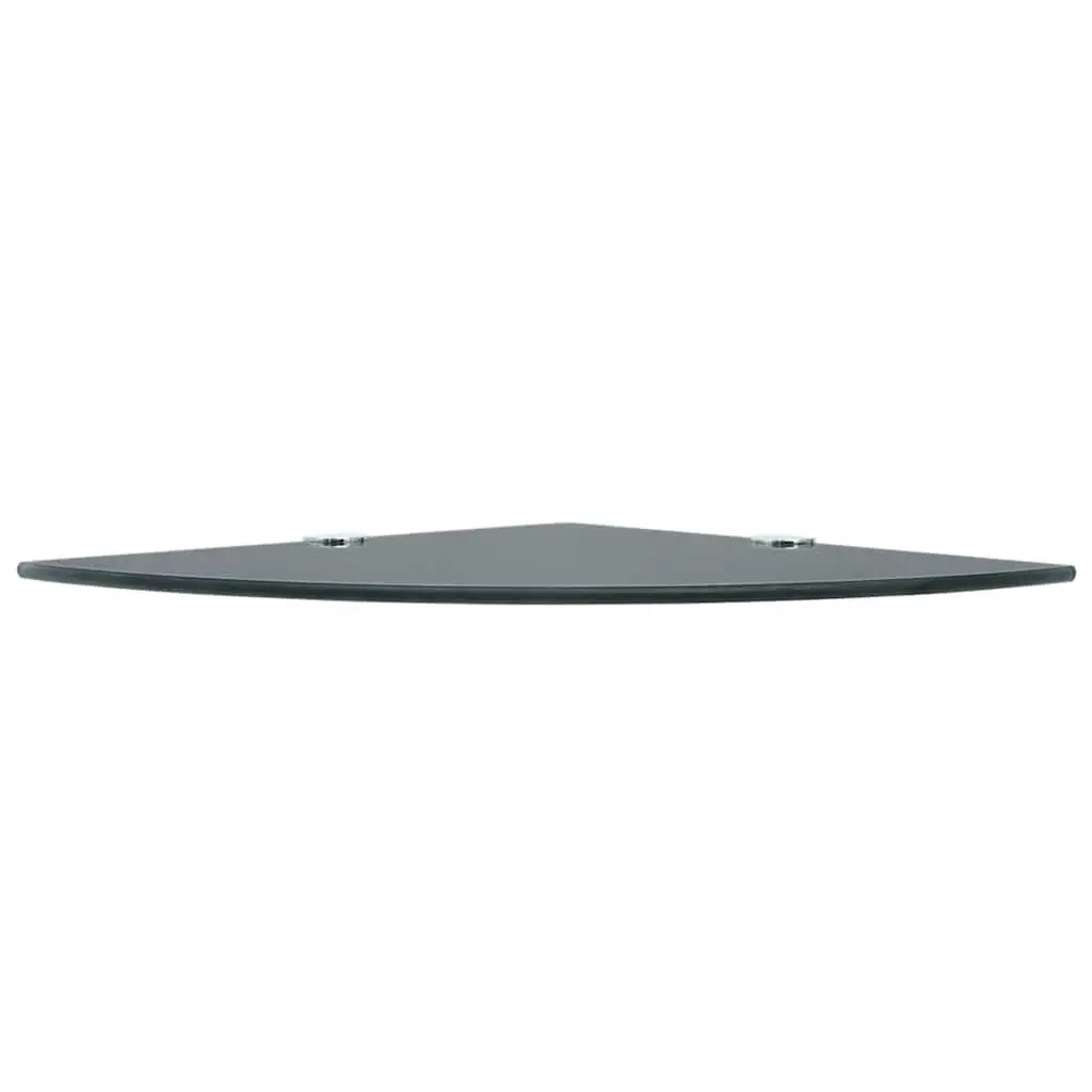 Corner Wall Shelf Black Glass Floating Storage Bathroom Kitchen Living Room 25cm