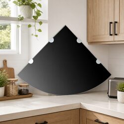 Stylish Black Glass Corner Wall Shelf for Your Home
