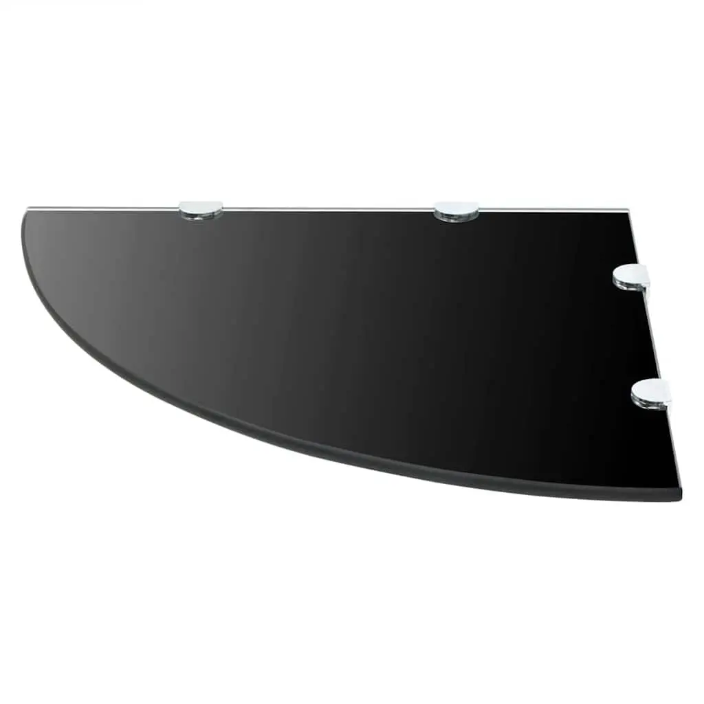 Corner Wall Shelf Tempered Glass 45 x 45 cm Black