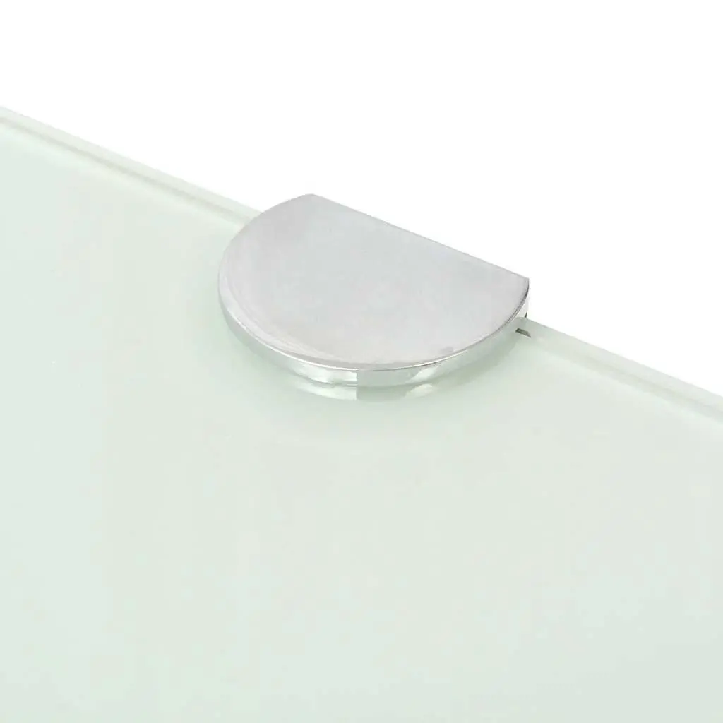 White Floating Glass Corner Shelf 25x25cm
