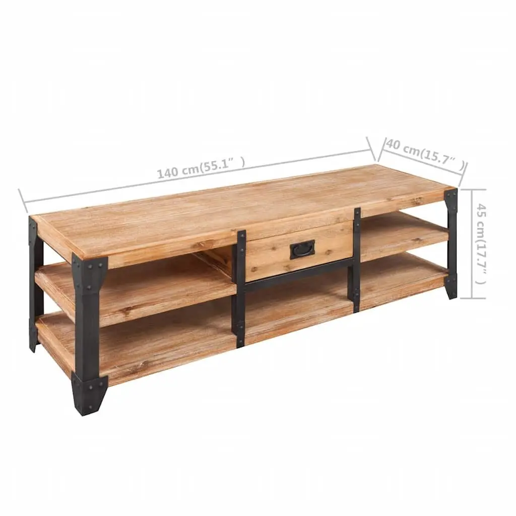 Solid Wood TV Stand for Living Room Storage