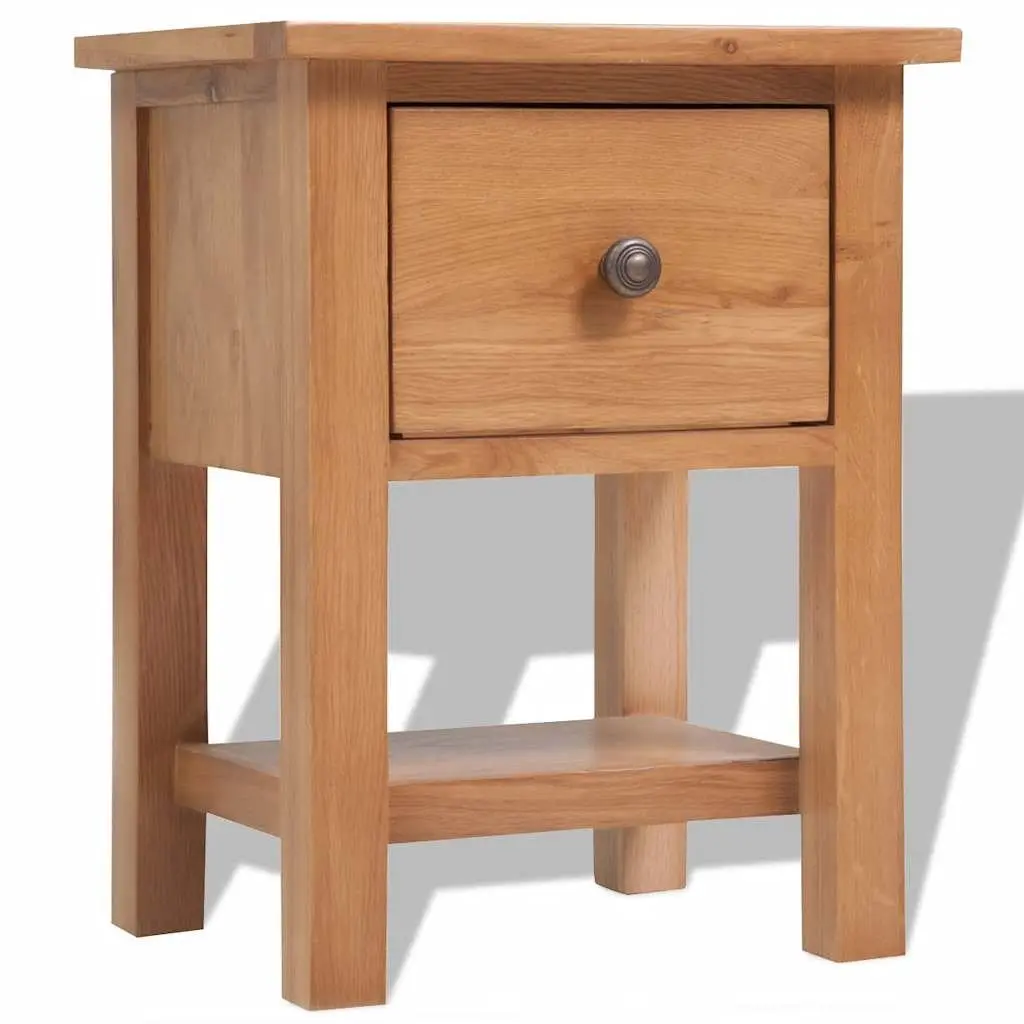Wooden Bedside Table with Storage Drawer for Bedrooms