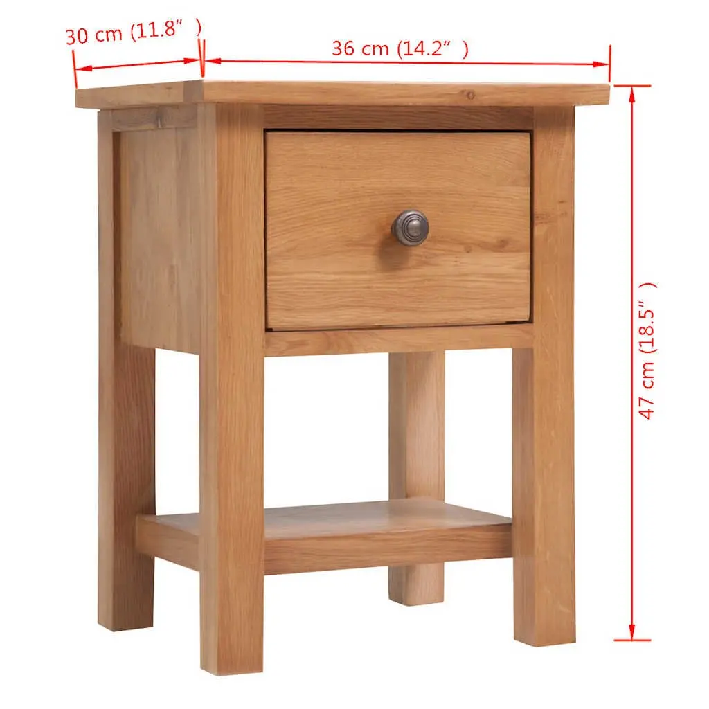Wooden Bedside Table with Storage Drawer for Bedrooms