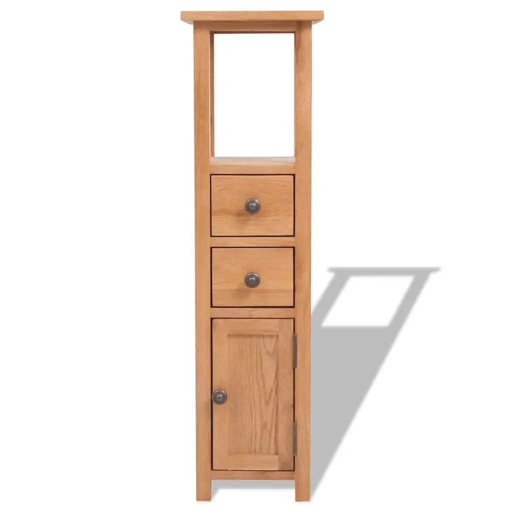 Tall Solid Oak Wood Corner Storage Cabinet 26x26x94cm