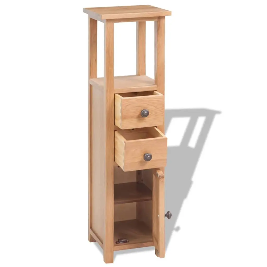 Tall Solid Oak Wood Corner Storage Cabinet 26x26x94cm