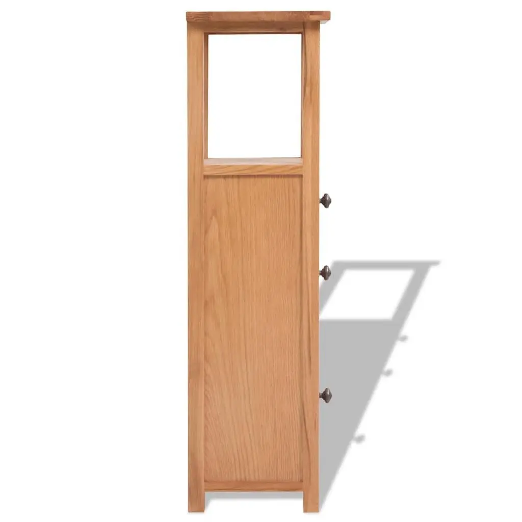Tall Solid Oak Wood Corner Storage Cabinet 26x26x94cm