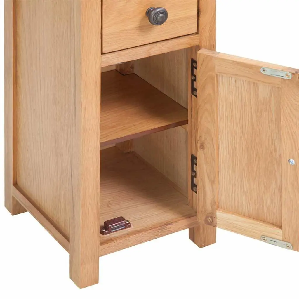 Tall Solid Oak Wood Corner Storage Cabinet 26x26x94cm