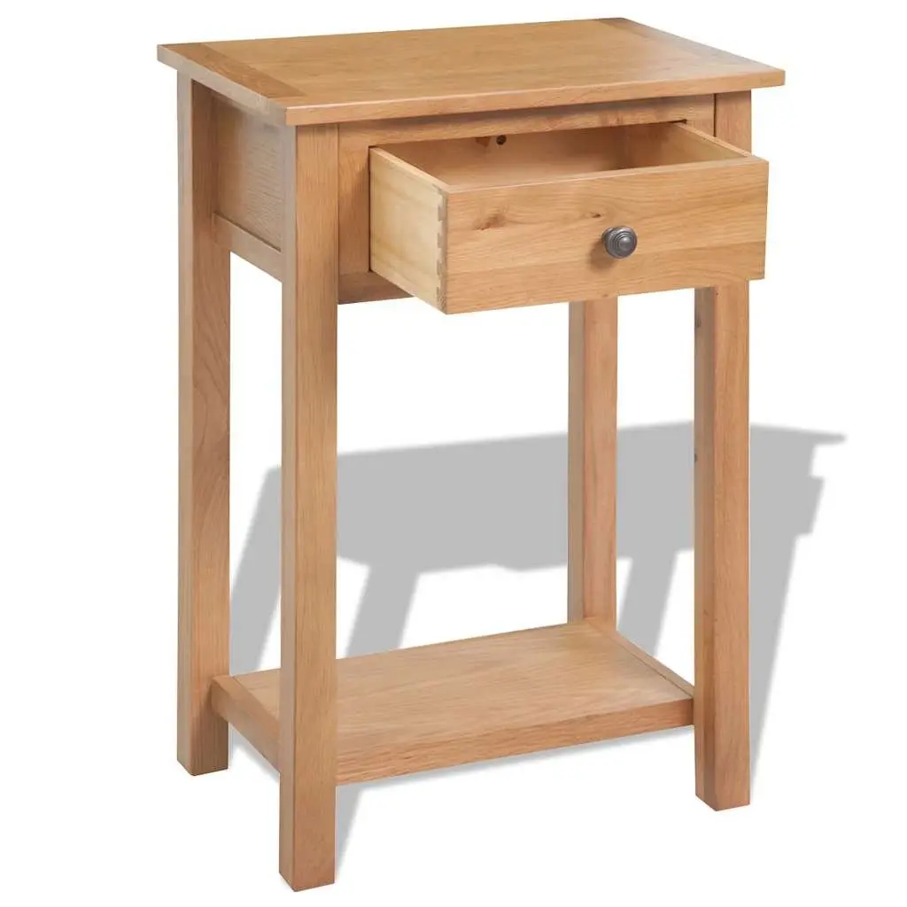 Brown Solid Oak Console Table for Entryway and Living Room