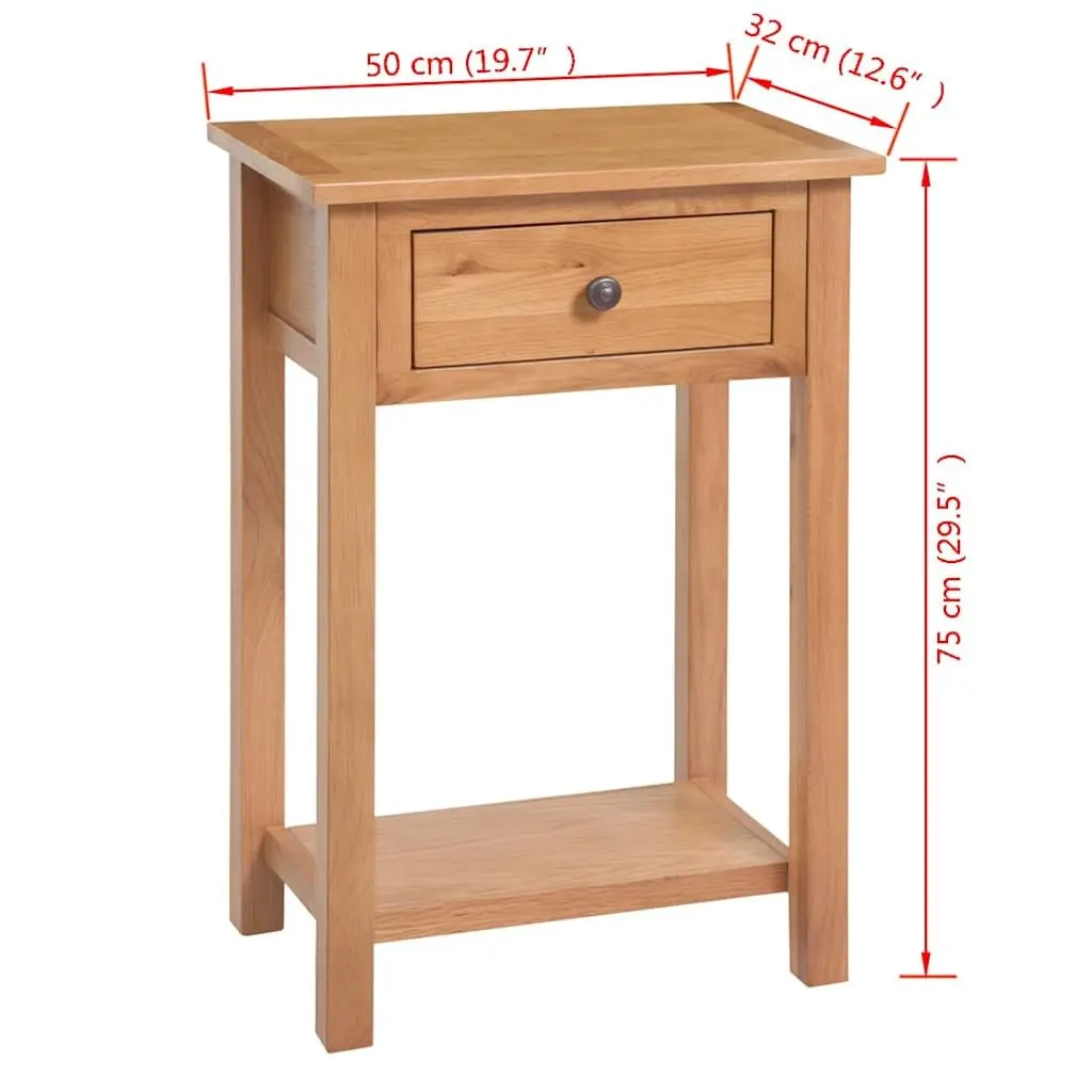 Brown Solid Oak Console Table for Entryway and Living Room