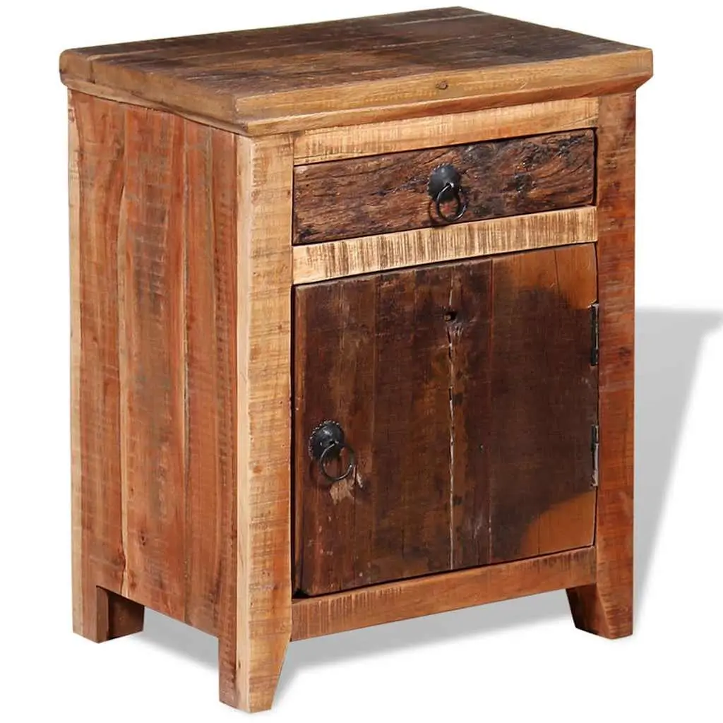 Bedside Table with Drawer and Cabinet Storage