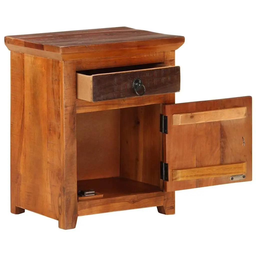Bedside Table with Drawer and Cabinet Storage