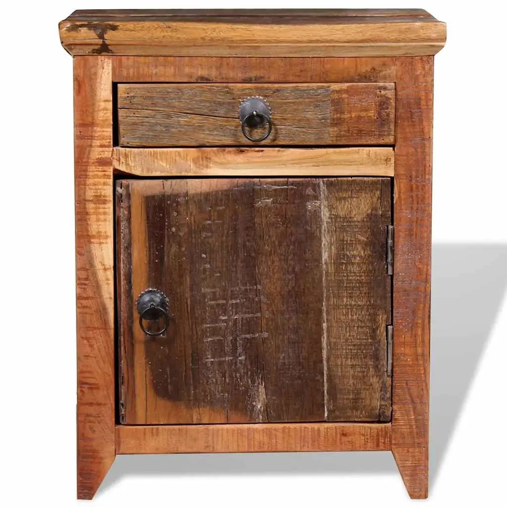 Bedside Table with Drawer and Cabinet Storage
