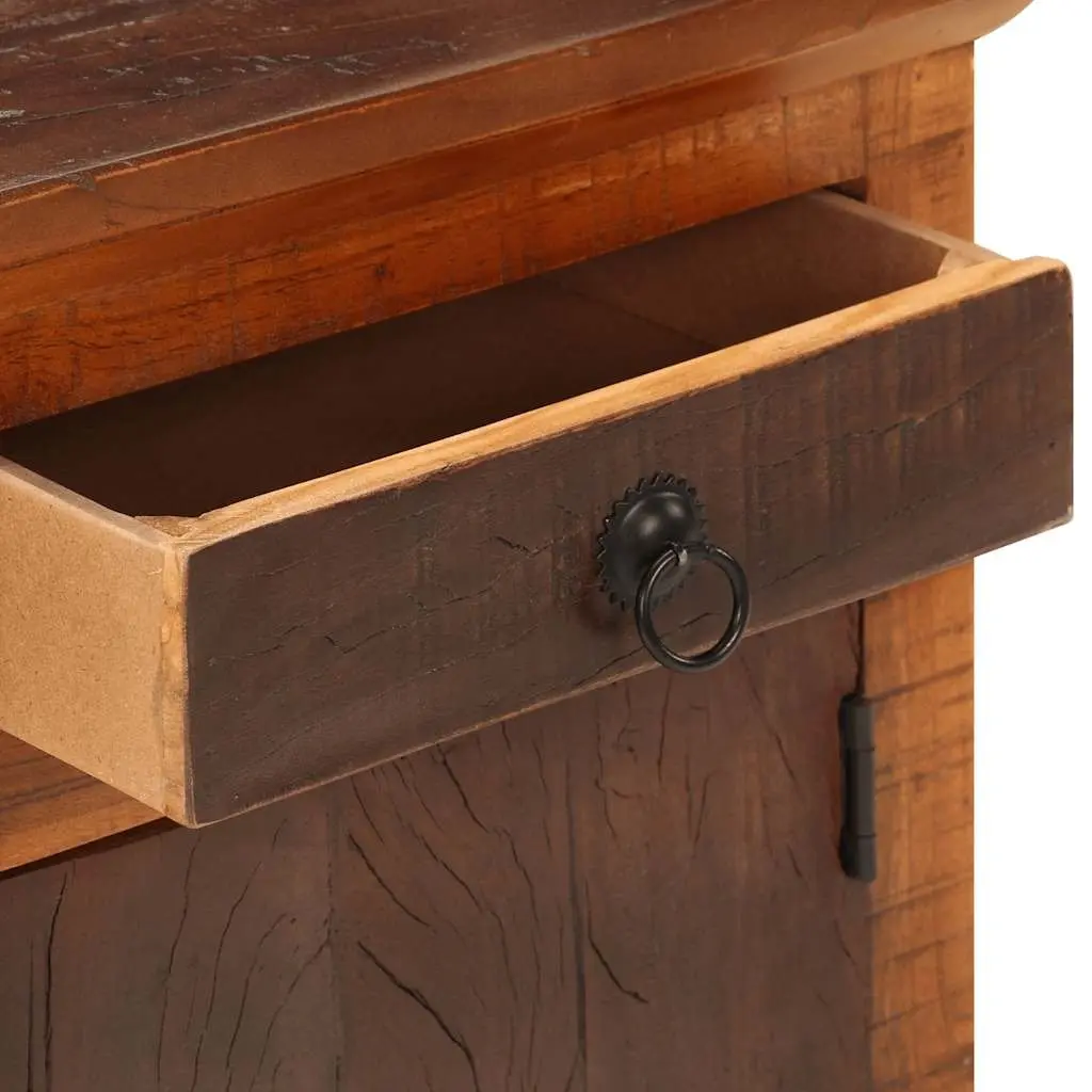 Bedside Table with Drawer and Cabinet Storage