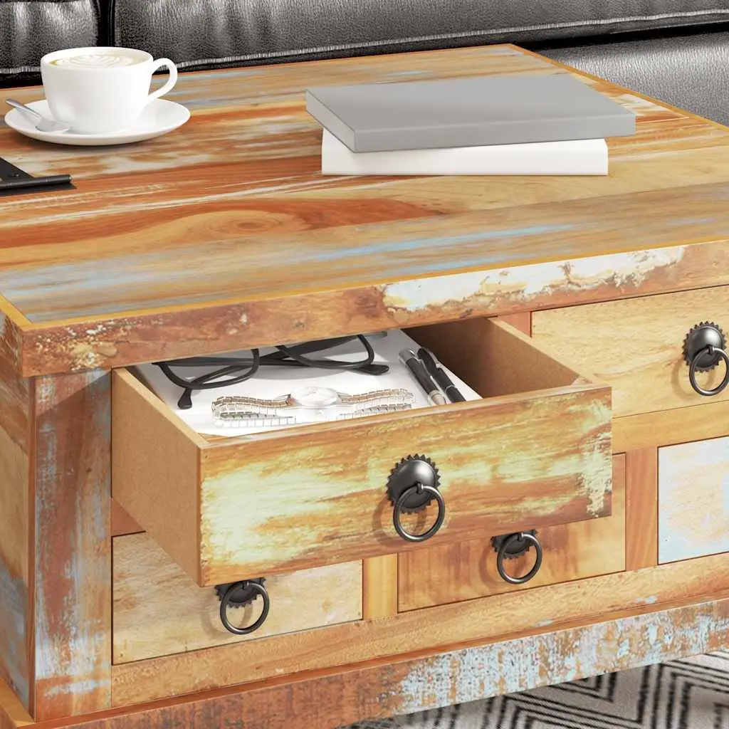 Coffee Table Reclaimed Wood 70x70x38 cm Brown