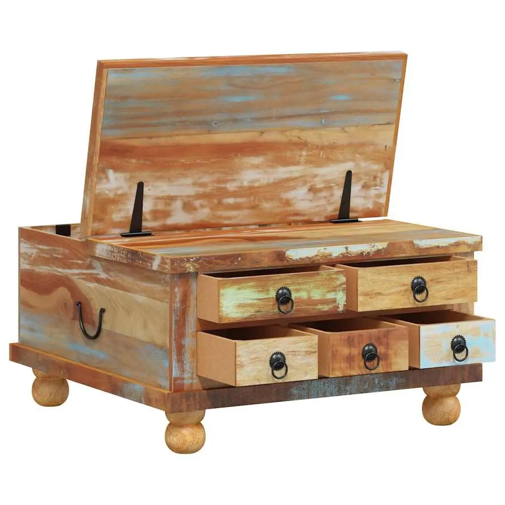 Coffee Table Reclaimed Wood 70x70x38 cm Brown