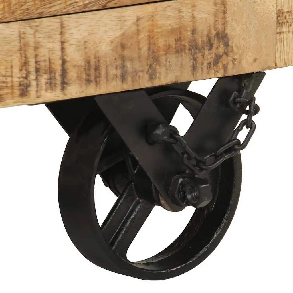 Industrial Coffee Table Solid Mango Wood 70x70x40cm Brown