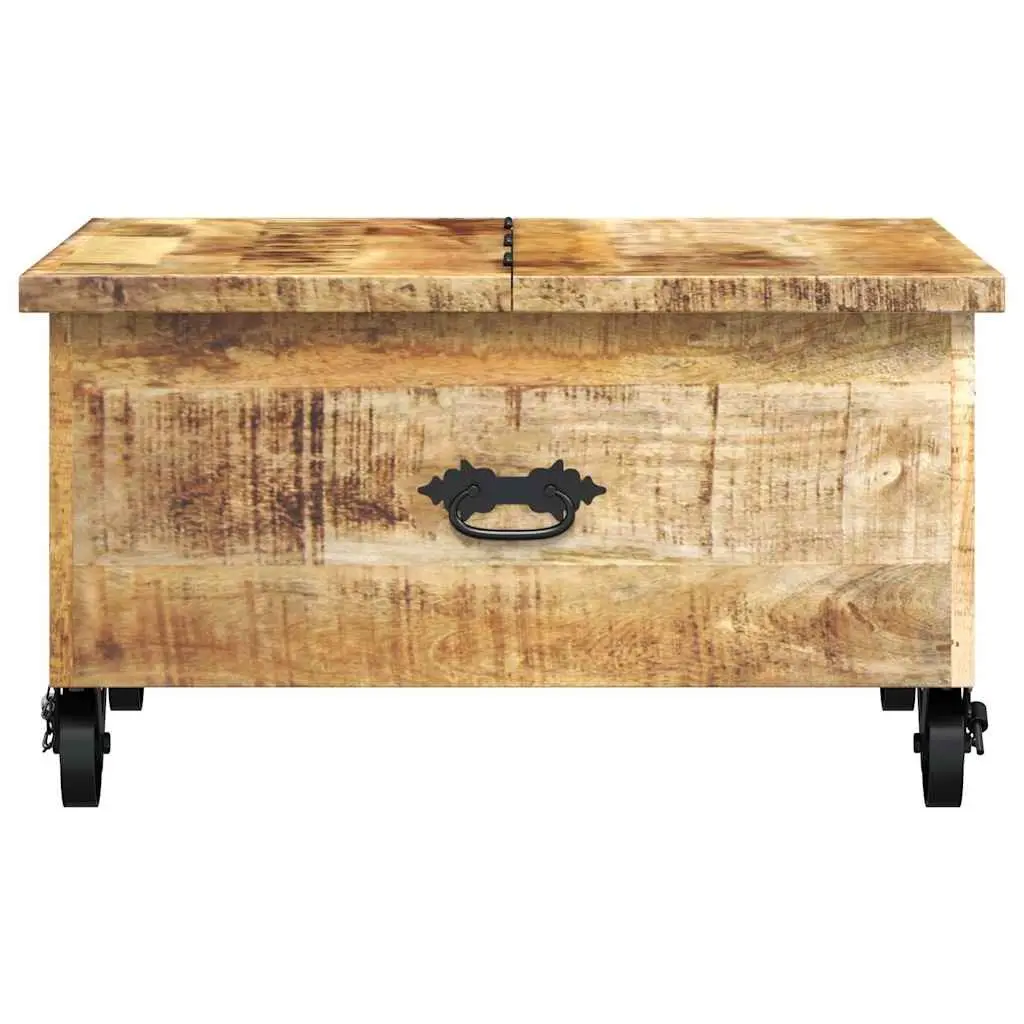 Industrial Coffee Table Solid Mango Wood 70x70x40cm Brown